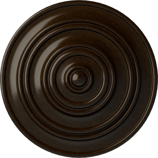 Ekena Millwork Classic Ceiling Medallion (Fits Canopies up to 4 1/8"), Hand-Painted Bronze, 13 1/4"OD x 1/2"P CM13CLBZS - main